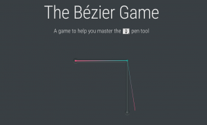 A screenshot of the Bezier tool game